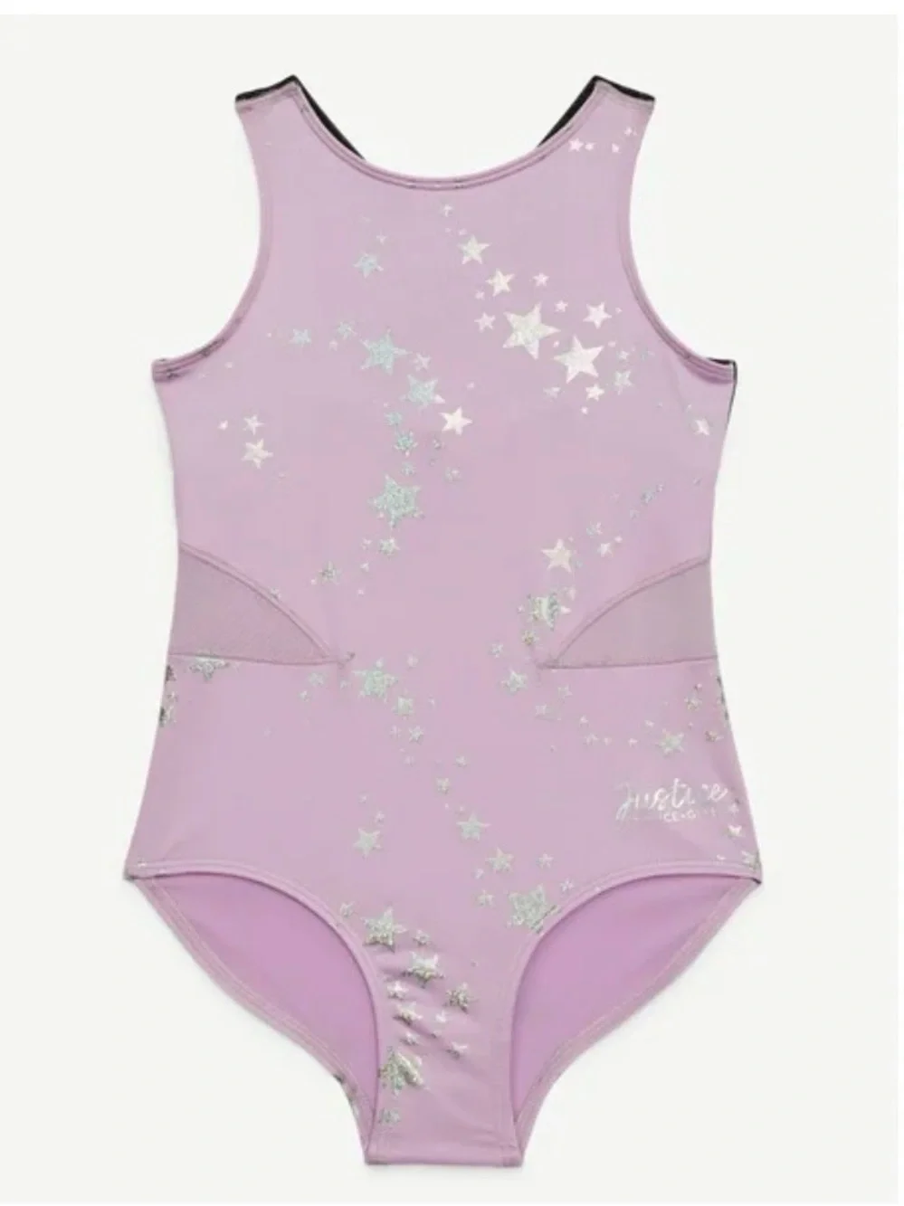 Justice Celestial Foil Print Gymnastics Leotards for Teens with Scrunchie XS